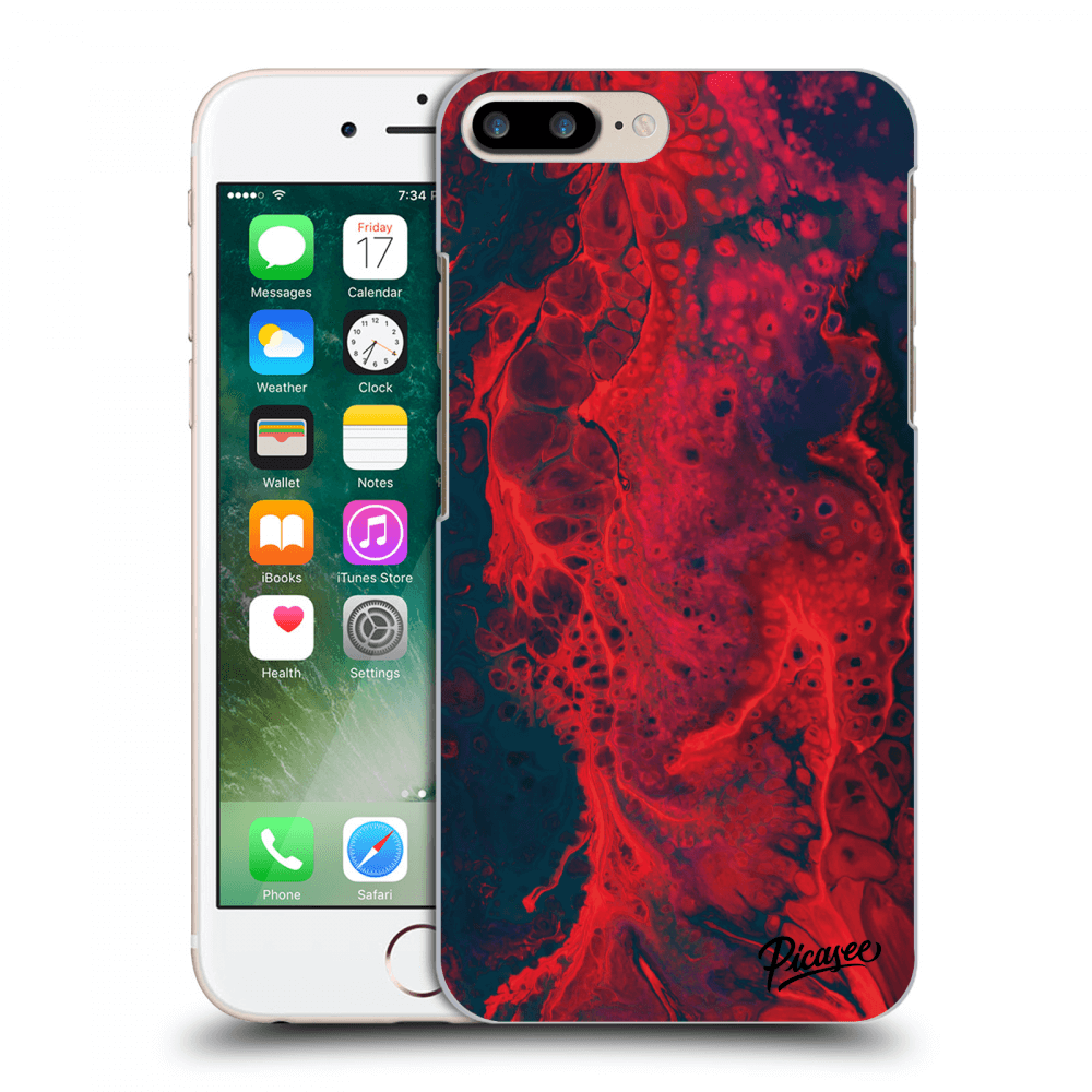 Picasee husă neagră din silicon pentru Apple iPhone 7 Plus - Organic red
