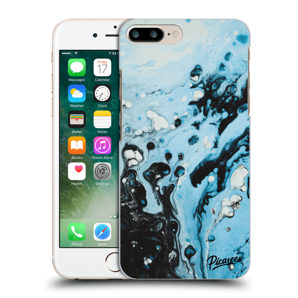 Picasee husă transparentă din silicon pentru Apple iPhone 7 Plus - Organic blue