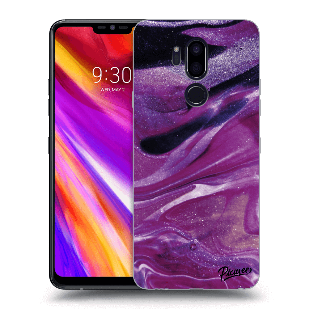 Picasee husă transparentă din silicon pentru LG G7 ThinQ - Purple glitter