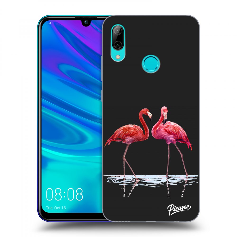 Picasee husă neagră din silicon pentru Huawei P Smart 2019 - Flamingos couple