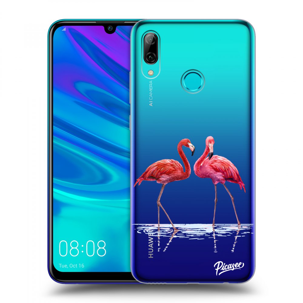 Picasee husă transparentă din silicon pentru Huawei P Smart 2019 - Flamingos couple