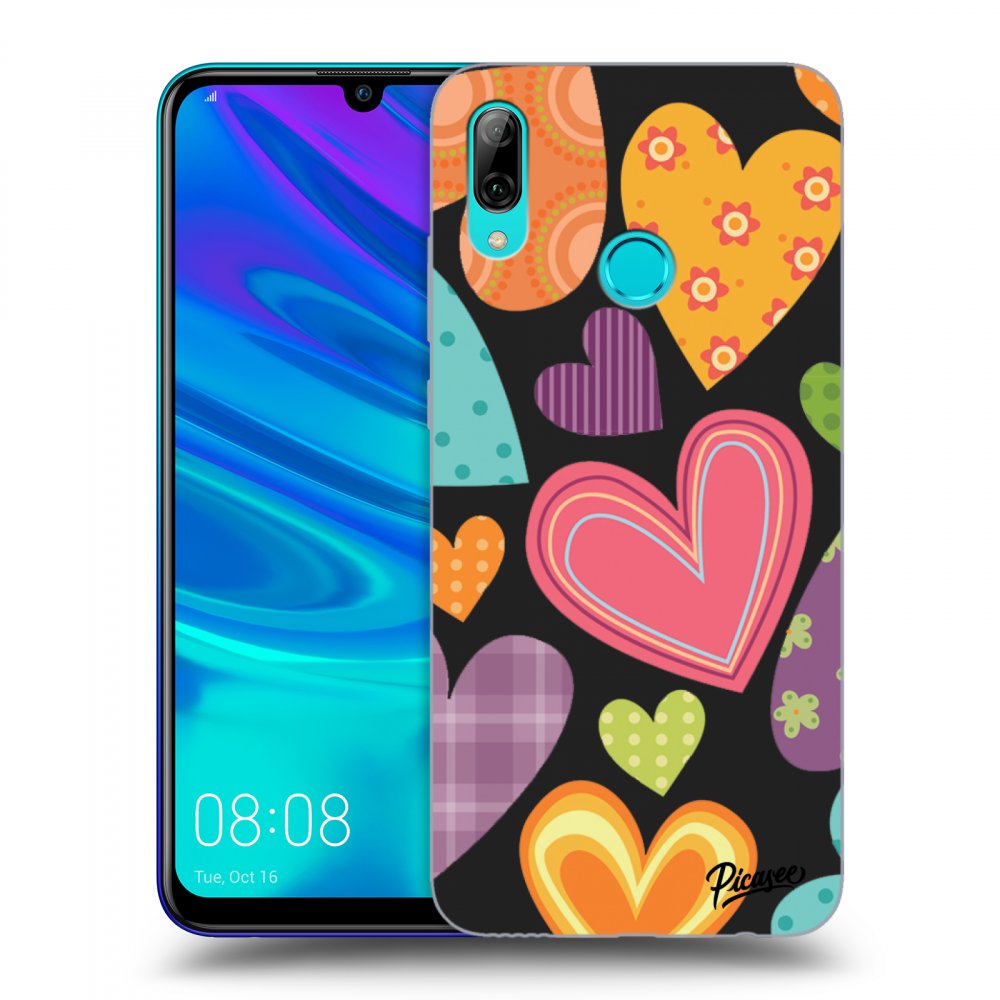 Picasee husă neagră din silicon pentru Huawei P Smart 2019 - Colored heart
