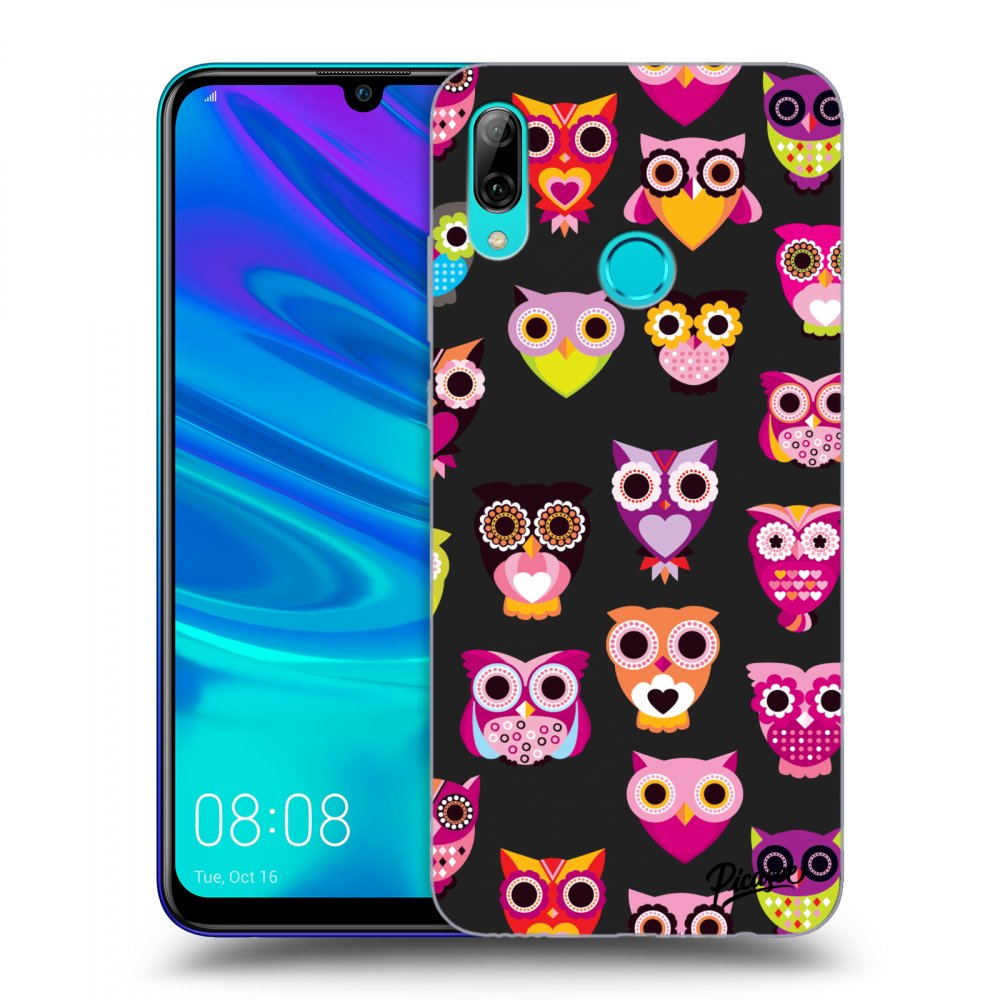 Picasee husă neagră din silicon pentru Huawei P Smart 2019 - Owls