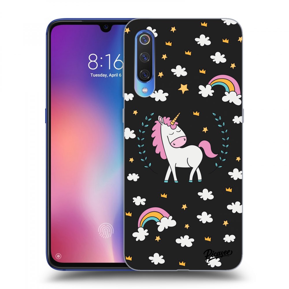 Picasee husă neagră din silicon pentru Xiaomi Mi 9 - Unicorn star heaven