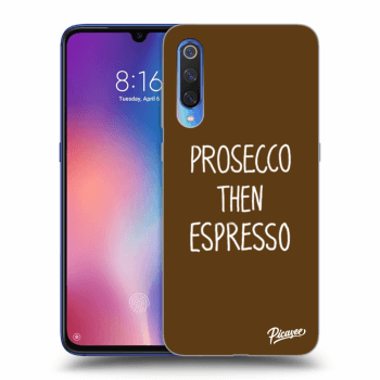 Picasee husă neagră din silicon pentru Xiaomi Mi 9 - Prosecco then espresso