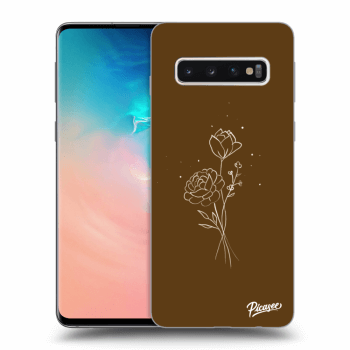 Husă pentru Samsung Galaxy S10 G973 - Brown flowers