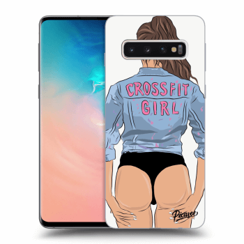Picasee husă transparentă din silicon pentru Samsung Galaxy S10 G973 - Crossfit girl - nickynellow