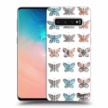 Picasee husă neagră din silicon pentru Samsung Galaxy S10 G973 - Butterflies