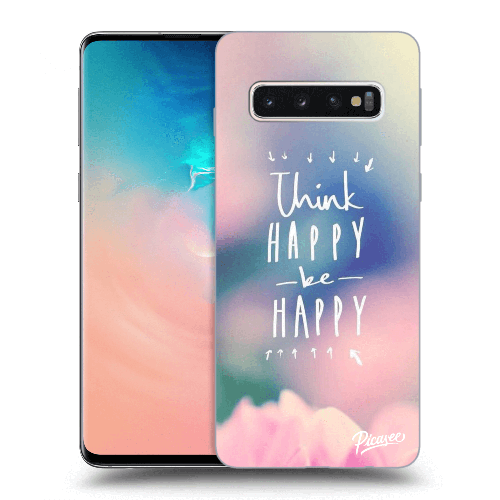 Picasee husă transparentă din silicon pentru Samsung Galaxy S10 G973 - Think happy be happy