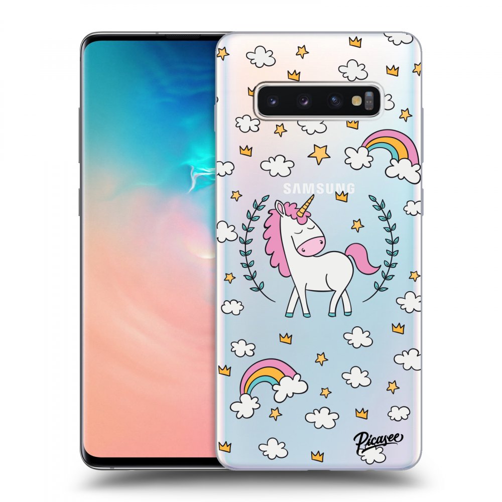 Picasee husă transparentă din silicon pentru Samsung Galaxy S10 Plus G975 - Unicorn star heaven