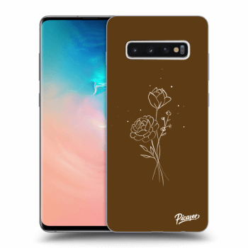 Husă pentru Samsung Galaxy S10 Plus G975 - Brown flowers