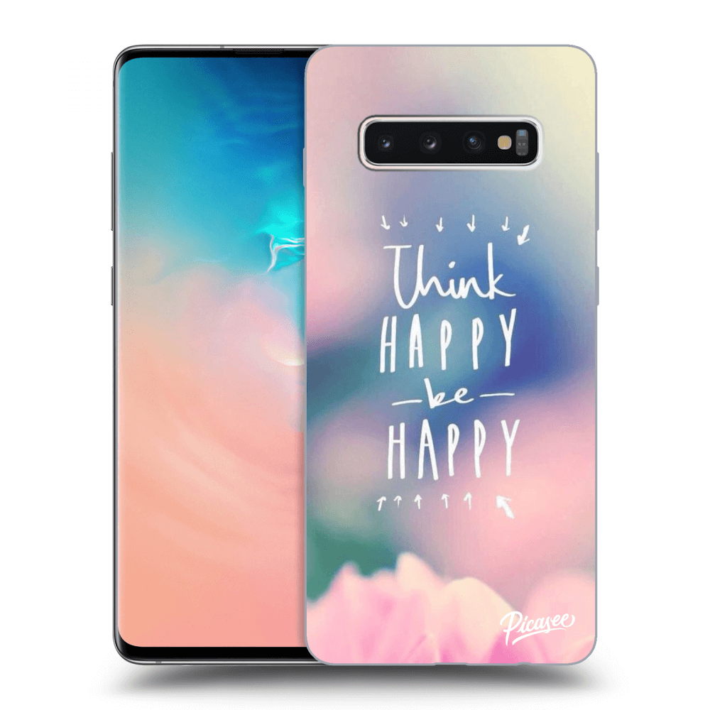 Picasee husă transparentă din silicon pentru Samsung Galaxy S10 Plus G975 - Think happy be happy
