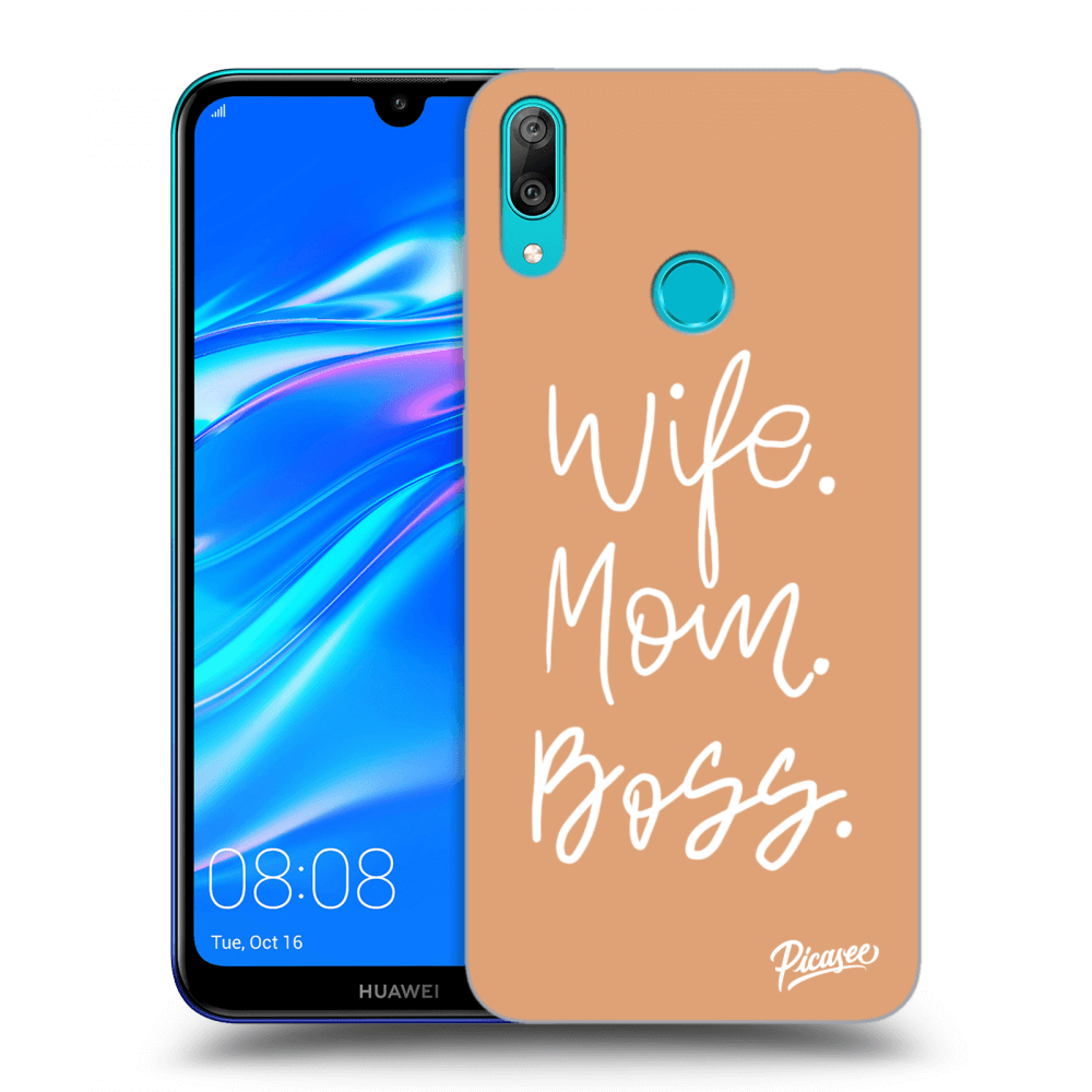 Picasee husă transparentă din silicon pentru Huawei Y7 2019 - Boss Mama