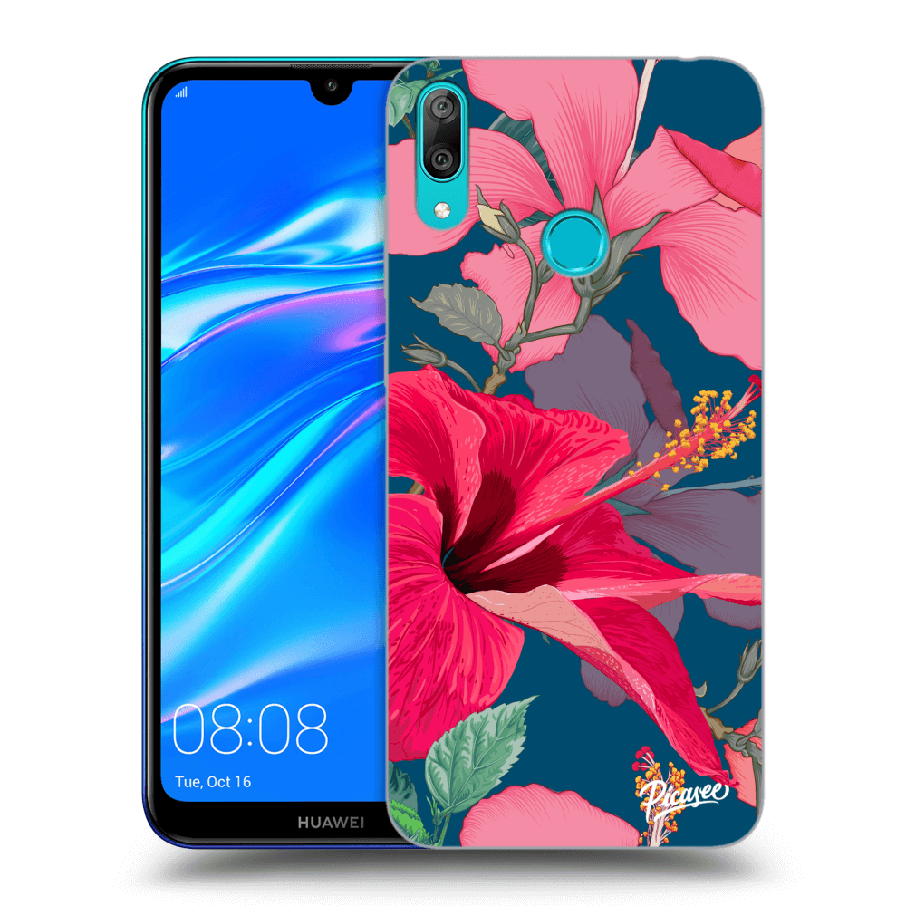 Picasee husă transparentă din silicon pentru Huawei Y7 2019 - Hibiscus