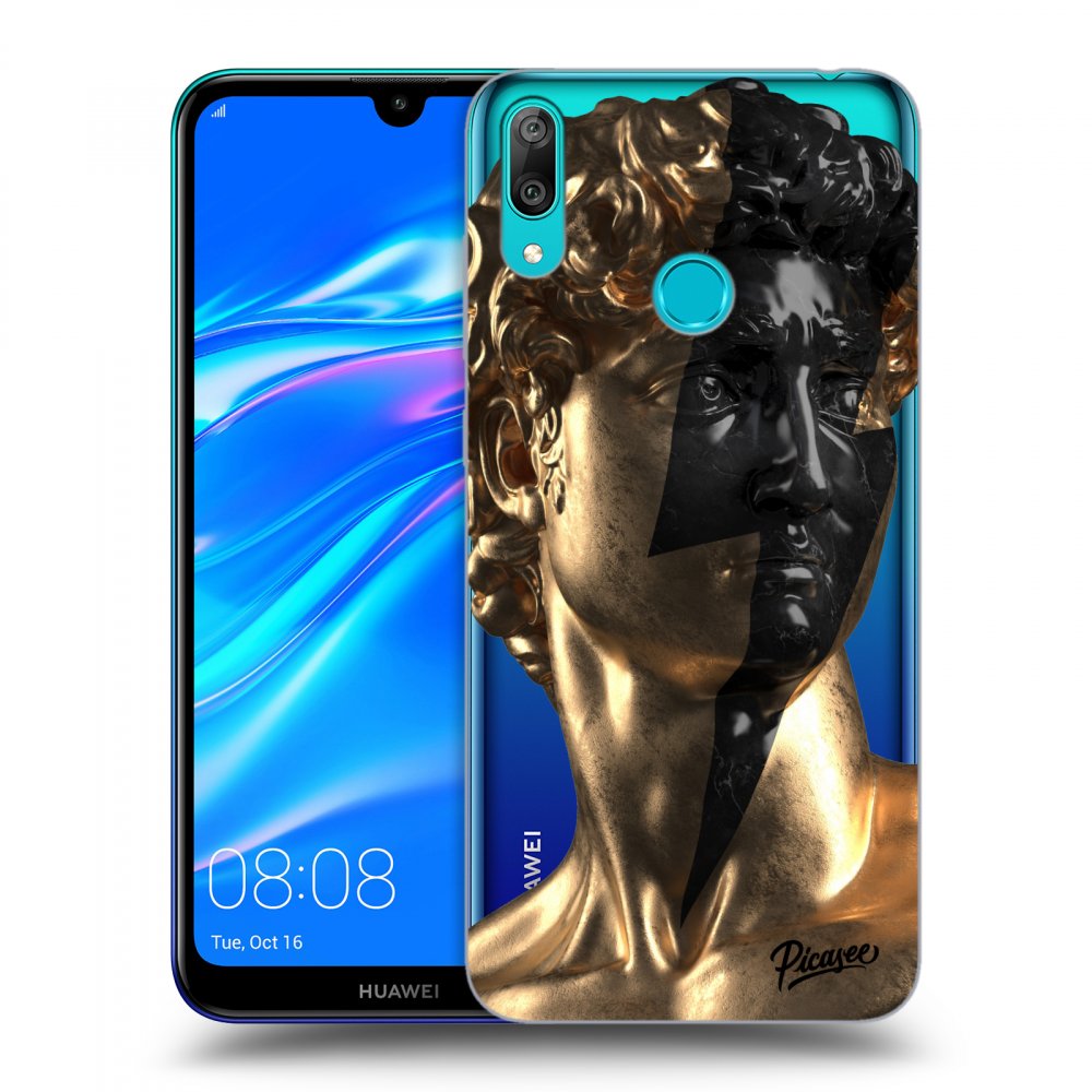 Picasee husă transparentă din silicon pentru Huawei Y7 2019 - Wildfire - Gold
