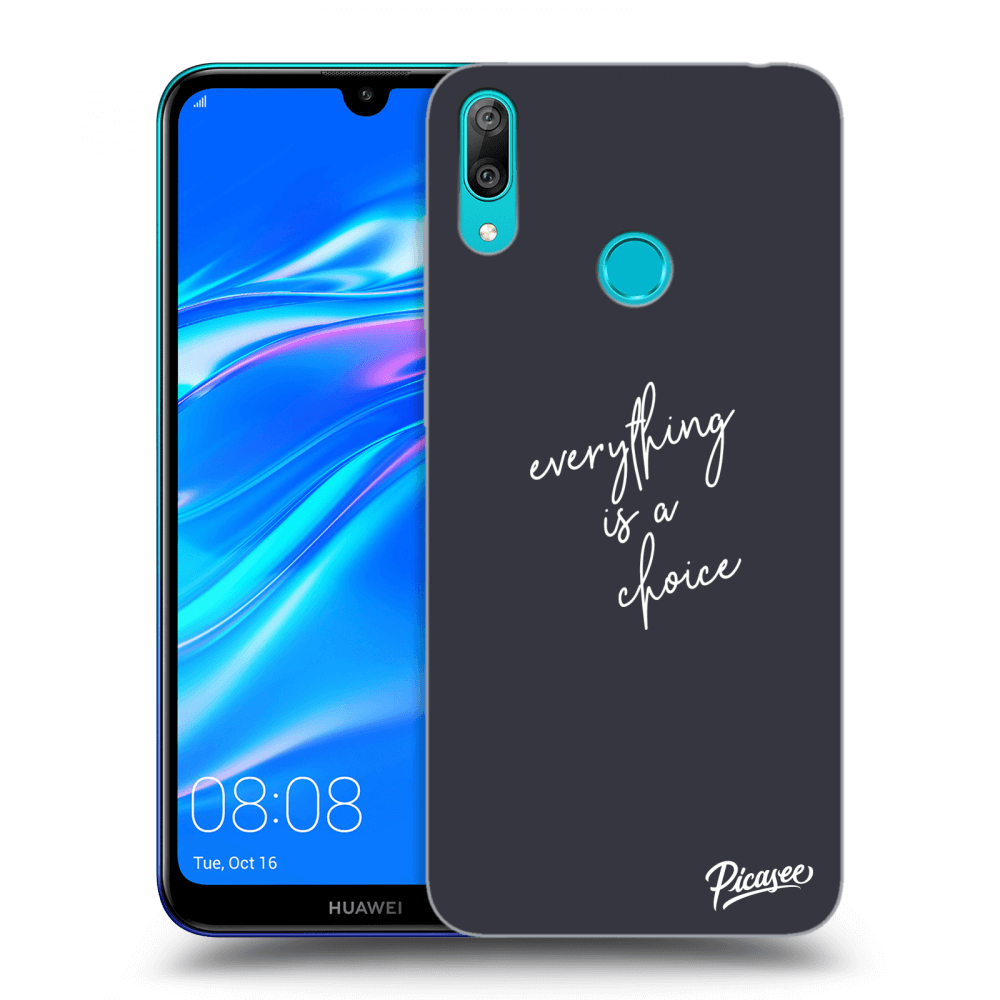 Picasee husă neagră din silicon pentru Huawei Y7 2019 - Everything is a choice