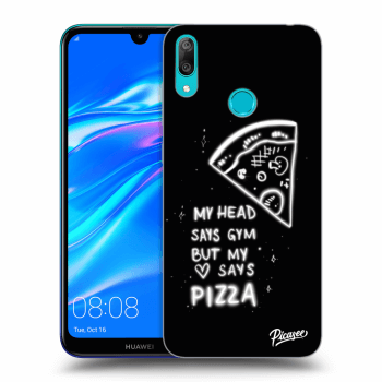 Picasee husă neagră din silicon pentru Huawei Y7 2019 - Pizza