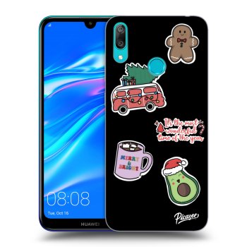 Picasee husă neagră din silicon pentru Huawei Y7 2019 - Christmas Stickers