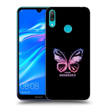 Picasee husă transparentă din silicon pentru Huawei Y7 2019 - Diamanty Purple