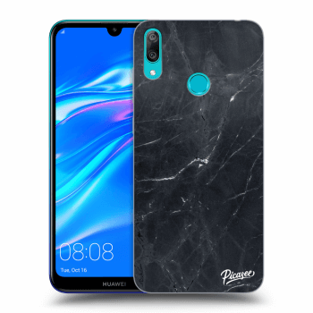 Picasee husă transparentă din silicon pentru Huawei Y7 2019 - Black marble