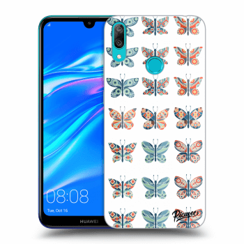 Picasee husă neagră din silicon pentru Huawei Y7 2019 - Butterflies