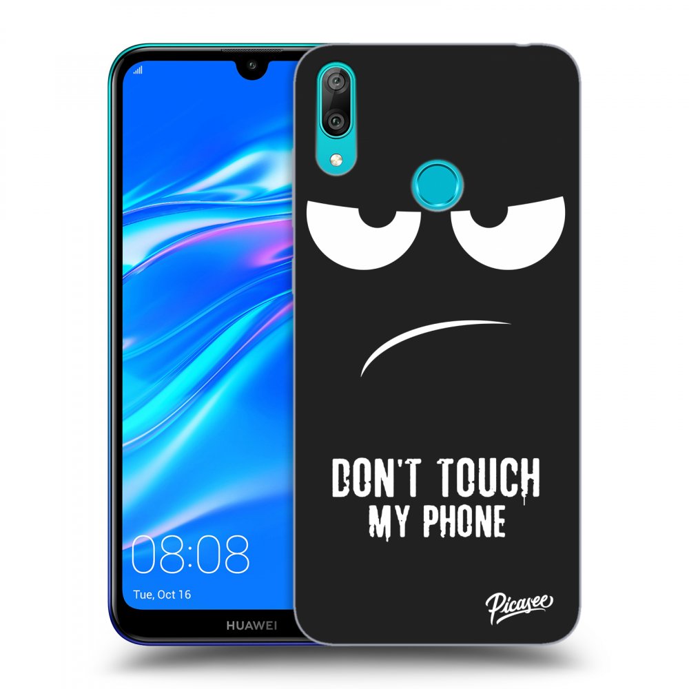 Picasee husă neagră din silicon pentru Huawei Y7 2019 - Don't Touch My Phone