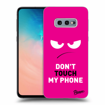 Picasee husă neagră din silicon pentru Samsung Galaxy S10e G970 - Angry Eyes - Pink