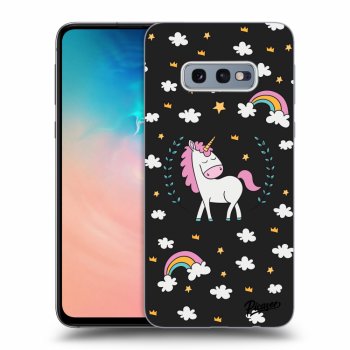 Picasee husă neagră din silicon pentru Samsung Galaxy S10e G970 - Unicorn star heaven