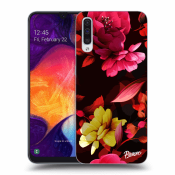 Picasee husă neagră din silicon pentru Samsung Galaxy A50 A505F - Dark Peonny