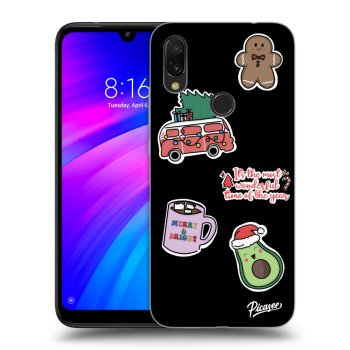 Husă pentru Xiaomi Redmi 7 - Christmas Stickers
