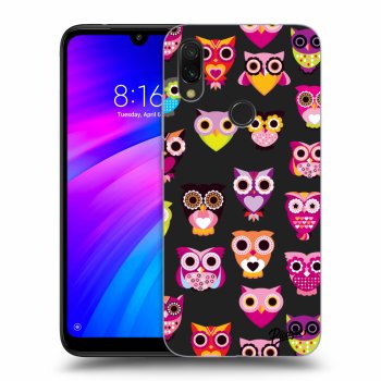 Picasee husă neagră din silicon pentru Xiaomi Redmi 7 - Owls