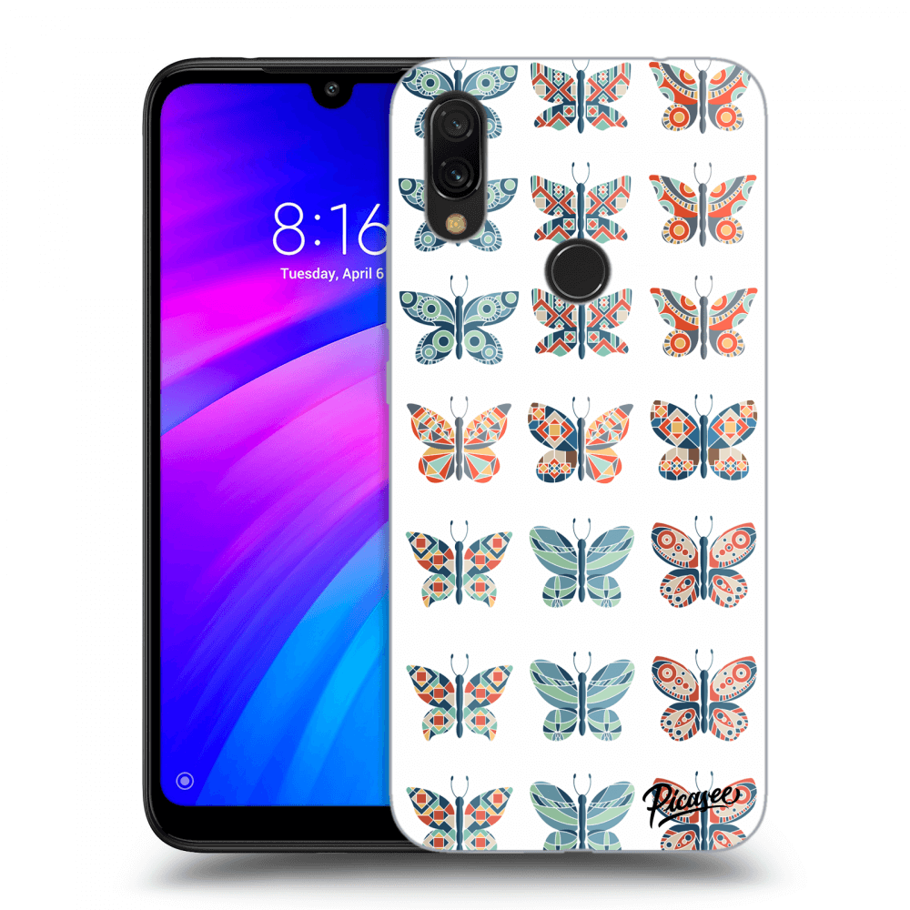 Picasee husă neagră din silicon pentru Xiaomi Redmi 7 - Butterflies