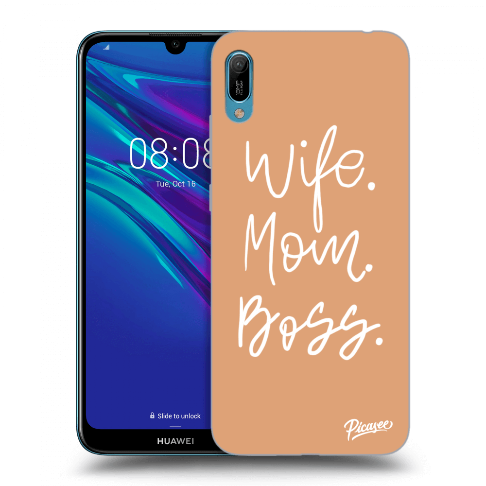 Picasee husă transparentă din silicon pentru Huawei Y6 2019 - Boss Mama
