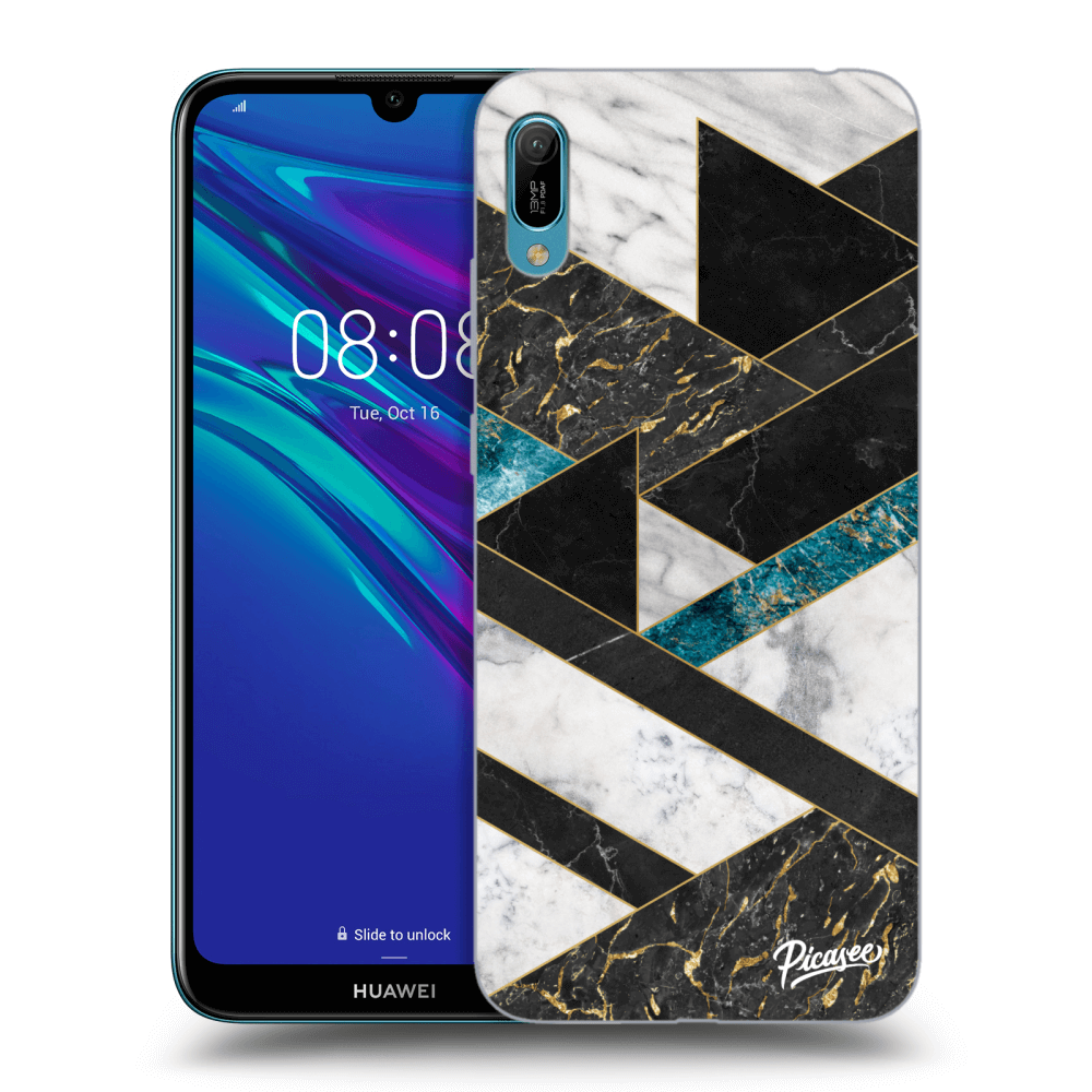 Picasee husă transparentă din silicon pentru Huawei Y6 2019 - Dark geometry