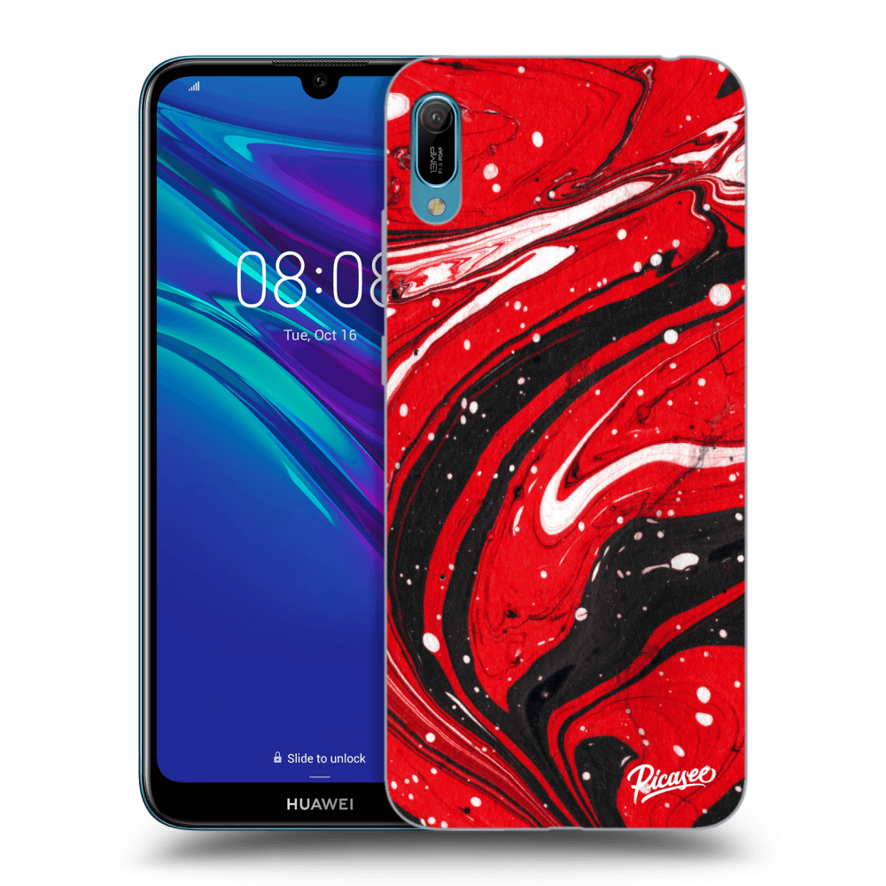 Picasee husă transparentă din silicon pentru Huawei Y6 2019 - Red black
