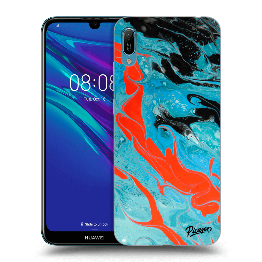 Picasee husă transparentă din silicon pentru Huawei Y6 2019 - Blue Magma