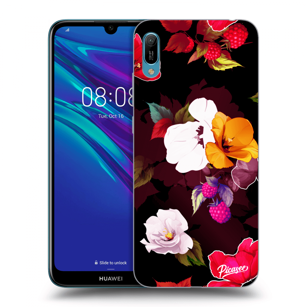 Picasee husă transparentă din silicon pentru Huawei Y6 2019 - Flowers and Berries