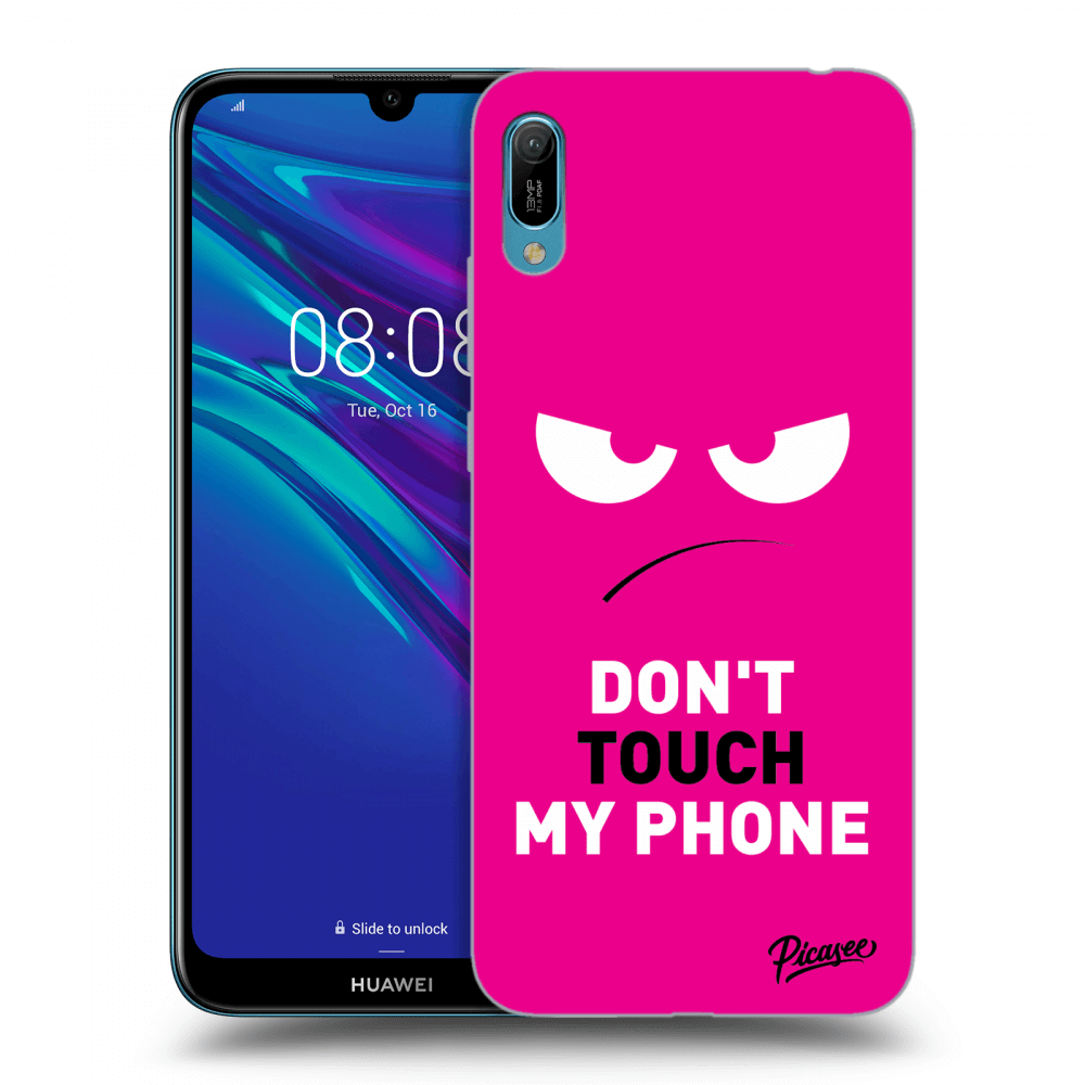 Picasee husă transparentă din silicon pentru Huawei Y6 2019 - Angry Eyes - Pink