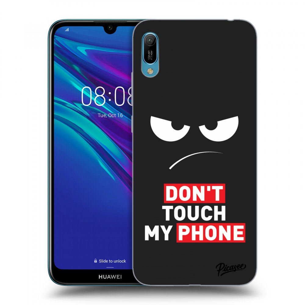 Picasee husă neagră din silicon pentru Huawei Y6 2019 - Angry Eyes - Transparent