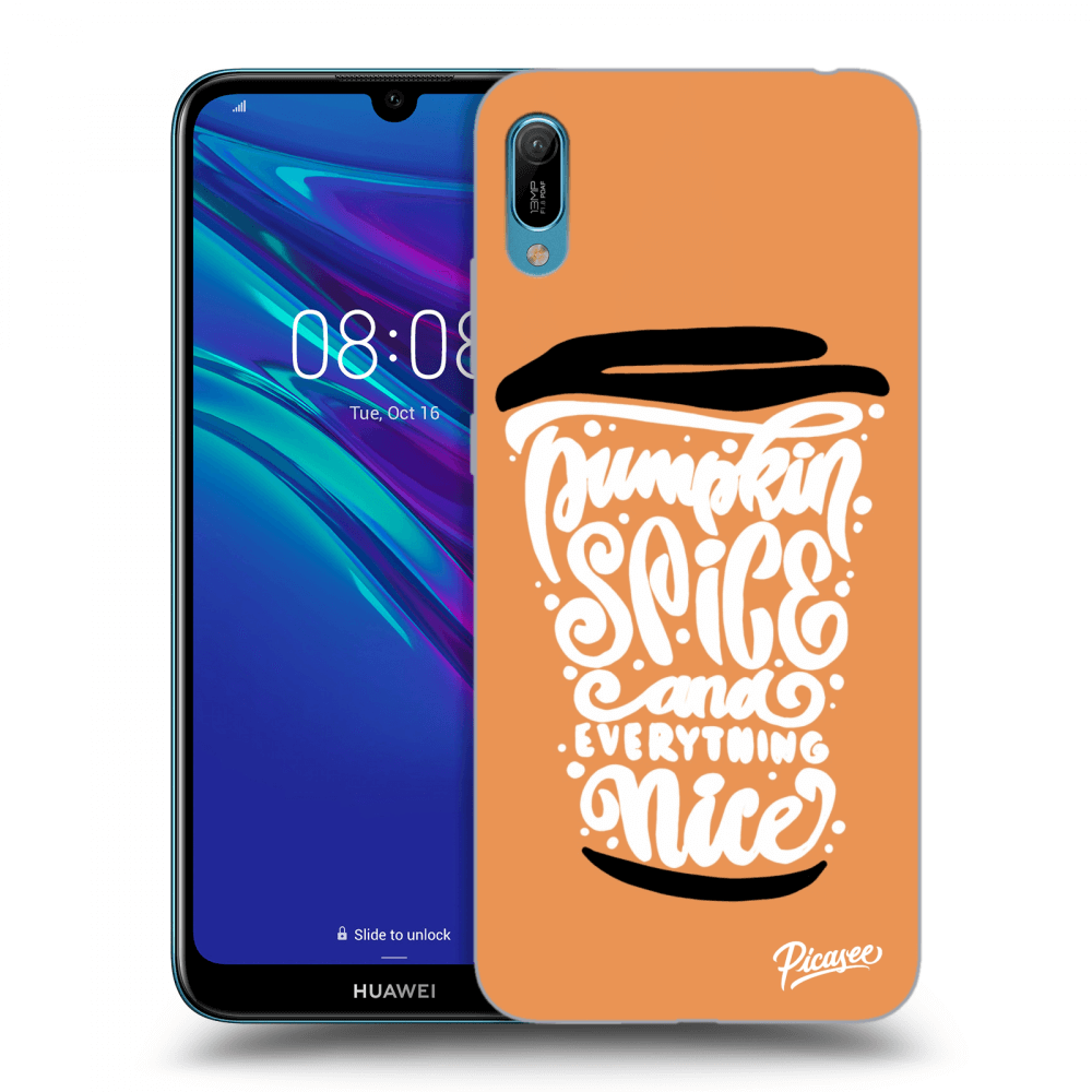 Picasee husă transparentă din silicon pentru Huawei Y6 2019 - Pumpkin coffee