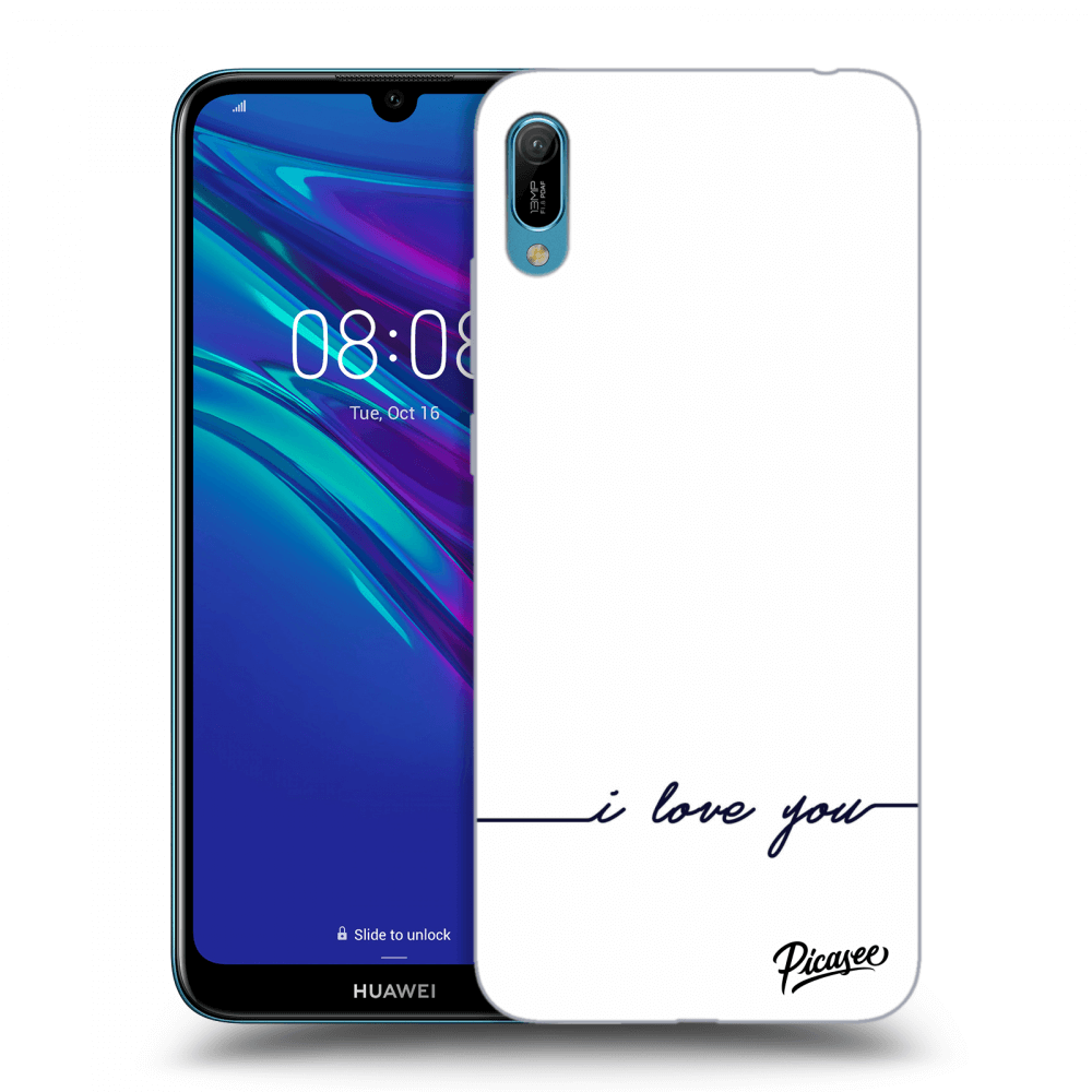 Picasee husă neagră din silicon pentru Huawei Y6 2019 - I love you