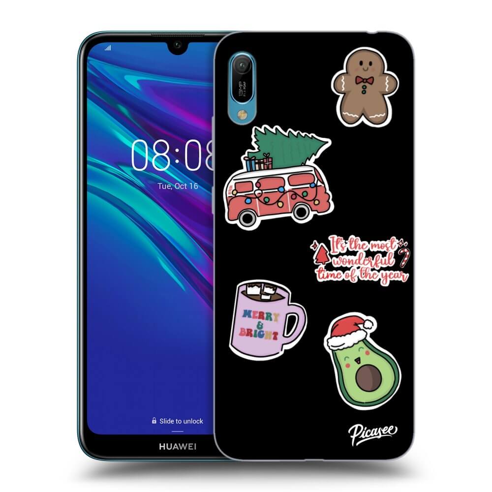 Picasee husă neagră din silicon pentru Huawei Y6 2019 - Christmas Stickers