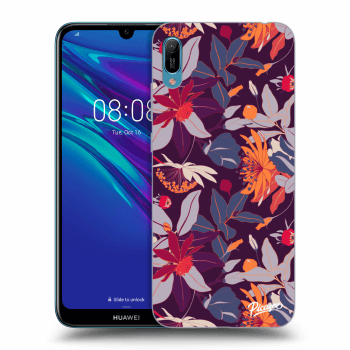 Picasee husă transparentă din silicon pentru Huawei Y6 2019 - Purple Leaf
