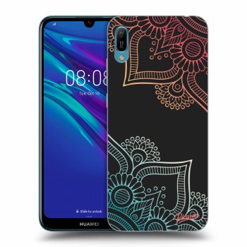 Picasee husă neagră din silicon pentru Huawei Y6 2019 - Flowers pattern