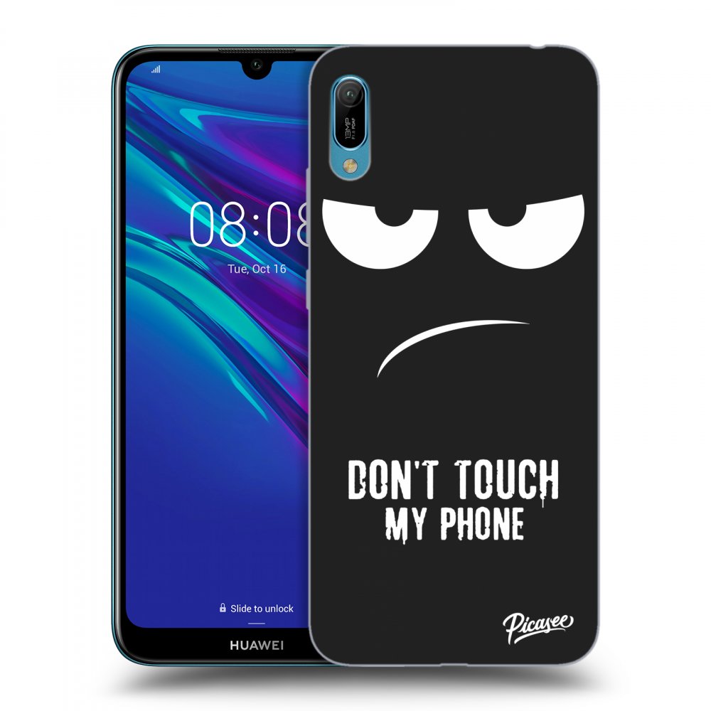 Picasee husă neagră din silicon pentru Huawei Y6 2019 - Don't Touch My Phone