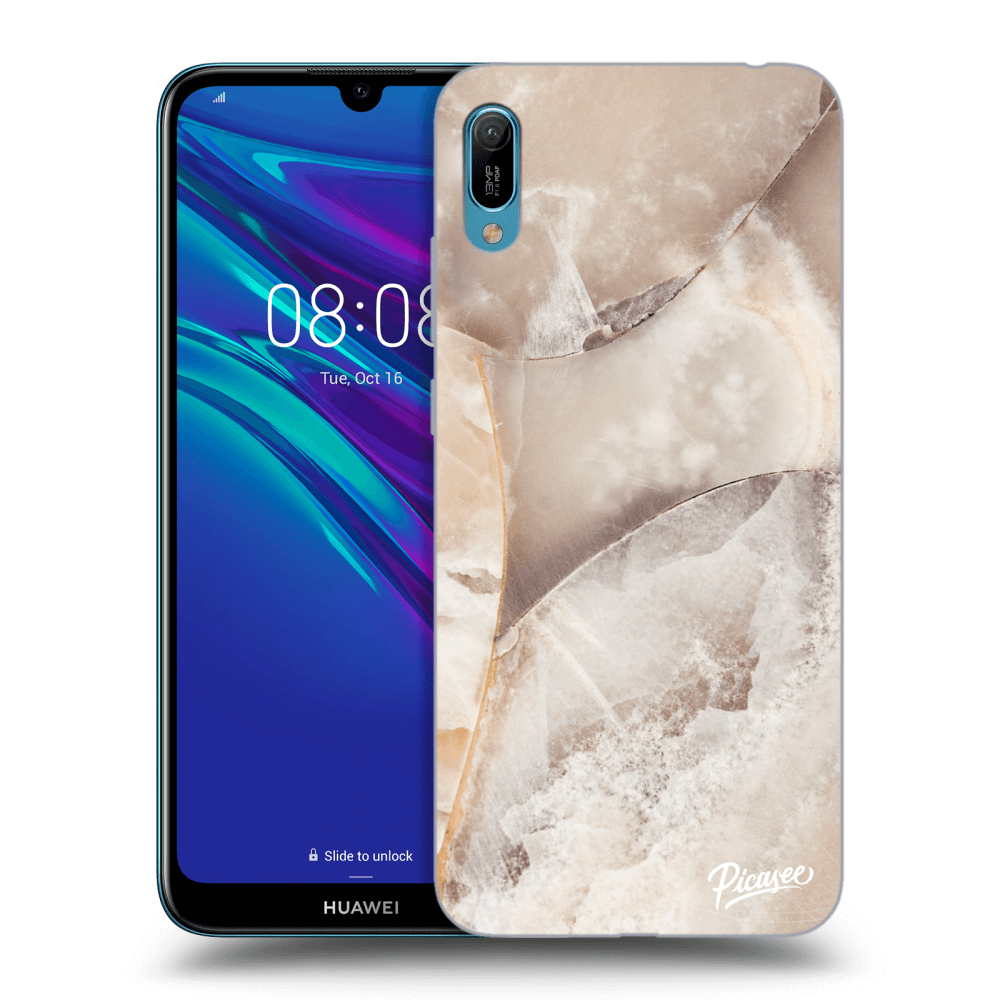Picasee husă transparentă din silicon pentru Huawei Y6 2019 - Cream marble