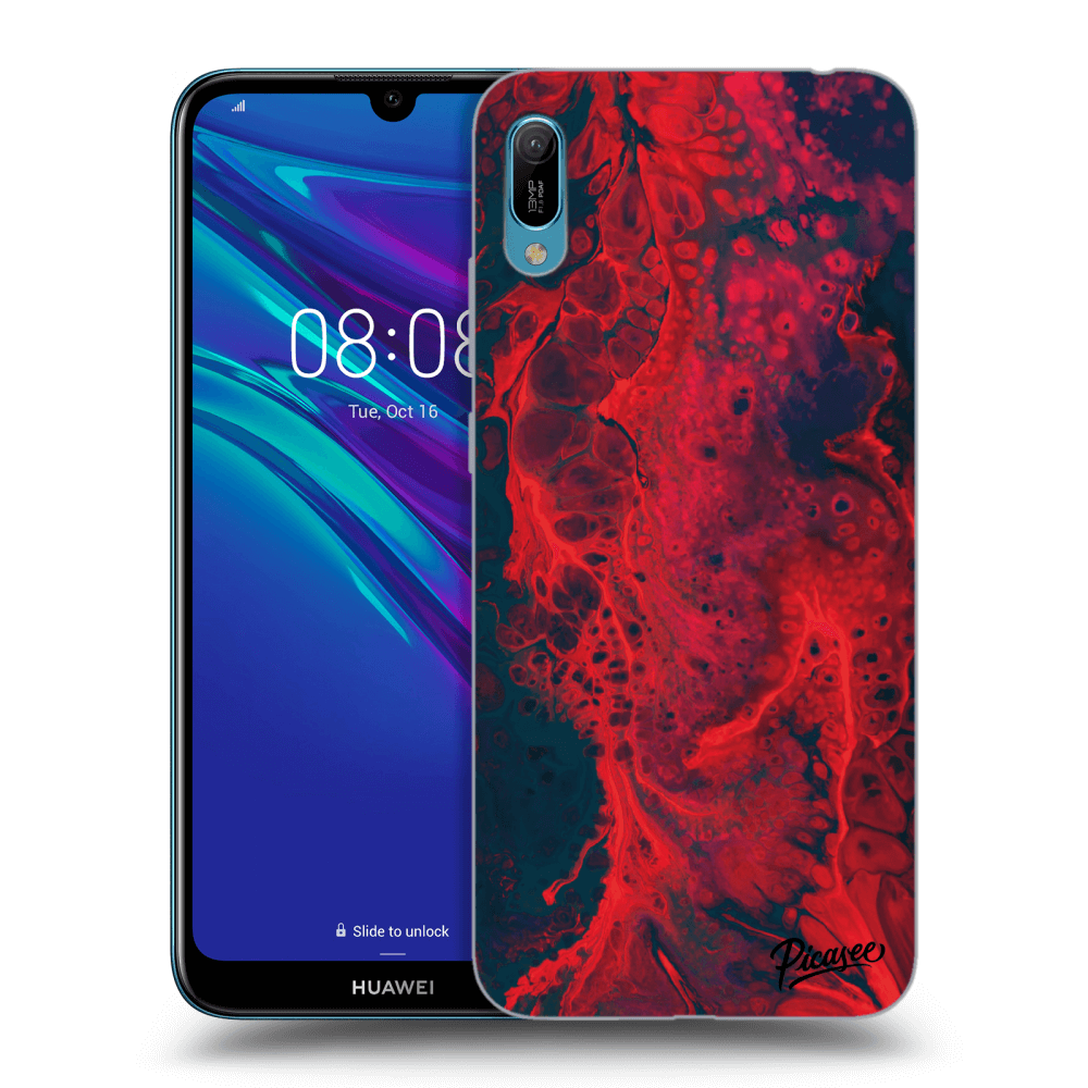 Picasee husă neagră din silicon pentru Huawei Y6 2019 - Organic red