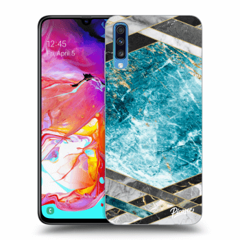 Husă pentru Samsung Galaxy A70 A705F - Blue geometry