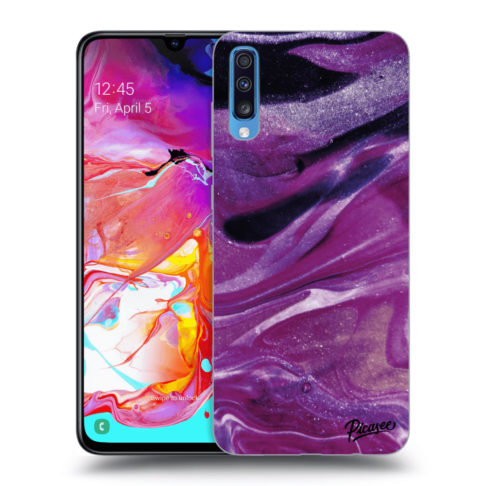 Picasee ULTIMATE CASE pentru Samsung Galaxy A70 A705F - Purple glitter