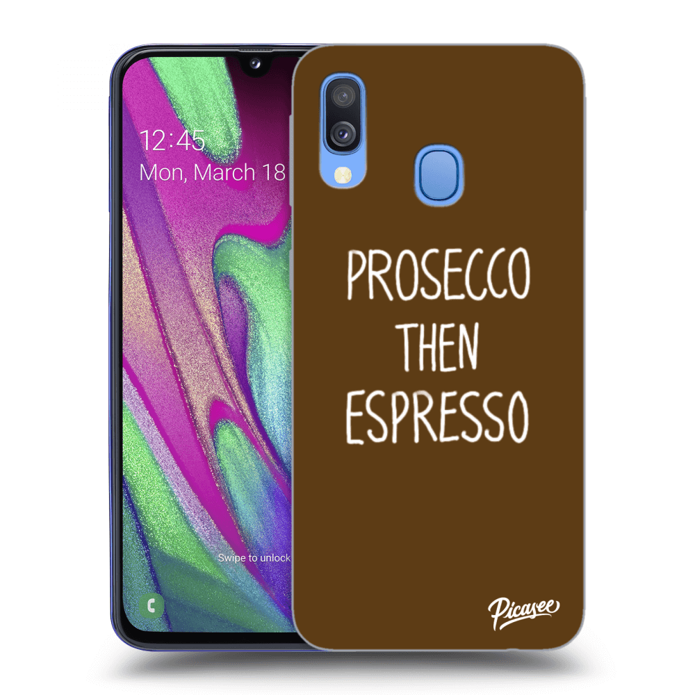 Picasee husă neagră din silicon pentru Samsung Galaxy A40 A405F - Prosecco then espresso